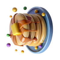 serene minimalist Stack of Pancakes with Syrup Drizzled Transparent Background exclusive png