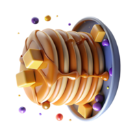 impressive traditional Stack of Pancakes with Syrup Drizzled Transparent Background authentic png