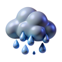 serene modern Isolated Rain Cloud with Realistic Water Droplets png