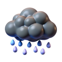 dramatic minimalist Monsoon Cloud with Heavy Rain Isolated Element high resolution png