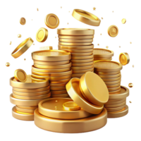 elegant artistic Stacks of Coins Gold Transparent Background authentic png