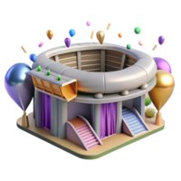 impressive artistic Stadium Building Element with Seating Area detailed png
