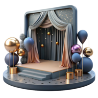 elegant classic Stage Design Setting the Scene for Dance Transparent Background with Visual Elements detailed png