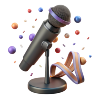 beautiful rustic Stage Microphone Stand and Mic Transparent Background high quality png