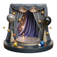 impressive creative Stage with Spotlight and Curtains Transparent Background professional png