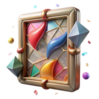 extraordinary contemporary Stained Glass Window Fragment Colorful Transparent Background detailed png