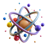 wonderful vintage Stylized Atom Model Cutout with Transparent Background authentic png