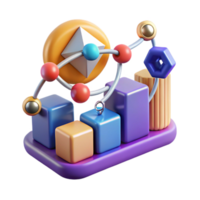 impressive contemporary Stylized Blockchain Network Growth Chart Isolated high resolution png