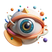 elegant vintage Stylized Human Eye with Digital Interface Cutout authentic png