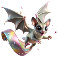 serene classic Sugar Glider Gliding Through Air Isolated with Membrane Wings professional png