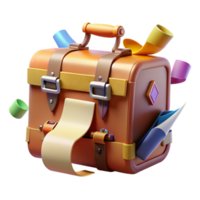 serene abstract Suitcase with Minimalist Packing List Transparent Background exclusive png