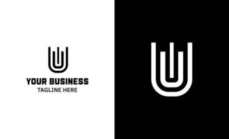 Letter U minimal logo. Icon mark design template vector