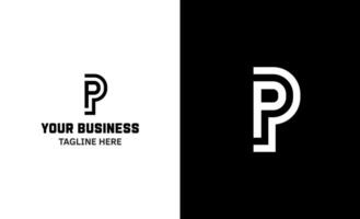 Letter P minimal logo. Icon mark design template vector