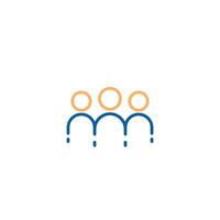 Team icon. design illustration representing teamwork, business, crowd of people, followers. Social media web graphic in thin outline style vector