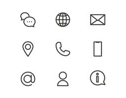 Outline trendy icons for online business or website. graphic elements for visual communication strategy vector