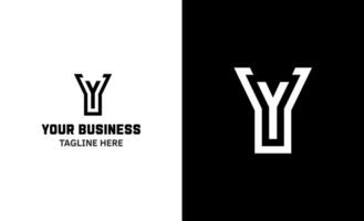 Letter Y minimal logo. Icon mark design template vector