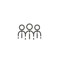minimal team icon. thin line group symbol for business and collaboration vector