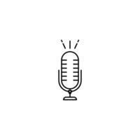 Microphone icon. thin line illustration for concepts of music, studios, conversation, radio and television shows or online podcasts. vector