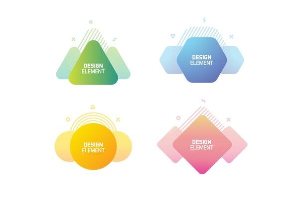 Geometric graphic design elements. shapes with abstract geometric lines for text. Template for usage in presentations, web design, websites, magazines, labels, marketing and business