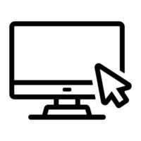 Computer monitor with mouse cursor icon illustration vector