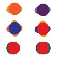 Set of abstract geometric shapes in the colors of the national flag of Japan vector