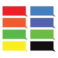 A set of eight speech bubbles in a variety of bright and vibrant colors vector