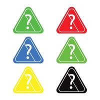 each featuring a distinctive question mark within a triangular shape. vector