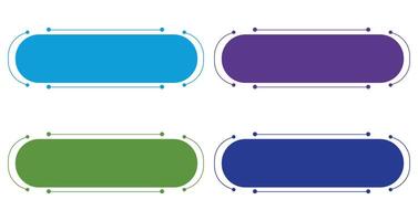 A set of four colorful rectangle banners with a glossy web design and navigation buttons provides a blank illustration for your internet website vector