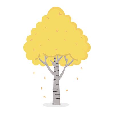 Aspen tree illustration isolated on white background