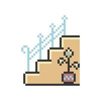 staircase pixel art vector