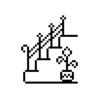 staircase outline pixel vector
