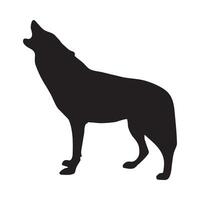 Howling Wolf Silhouette Isolated on White Background vector