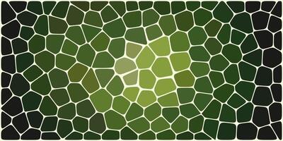 A mosaic of irregular polygonal tiles in various shades of green, outlined by dark grout lines, with a lighter green central area. vector