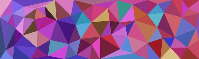 Colorful abstract geometric background made of vibrant, overlapping triangles in various shades, creating a dynamic and modern mosaic pattern. vector