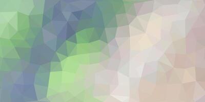 Soft low poly abstract background featuring cool tones of green, blue, and beige. A gentle, geometric gradient pattern with a modern and calming aesthetic. vector