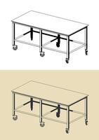 Rolling steel table illustrations vector