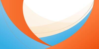 Abstract minimal dynamic orange and blue curve background. Overlapping wave shape pattern. Eps10 vector