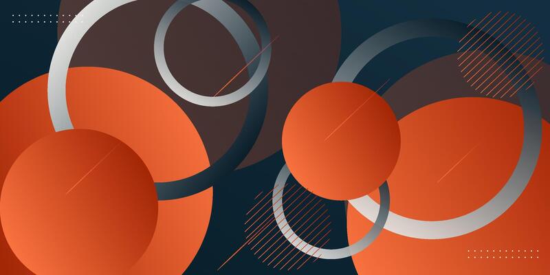 Abstract blue and orange circle background. Overlapping circle shape pattern background. Eps10