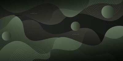 Dark wave background with simple line shapes and patterns. Simple green wave design. Modern geometric shape concept. eps10 vector