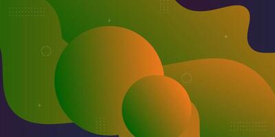 Modern green and orange geometric business banner design. Creative banner design with wave shape in background for template. Simple horizontal banner. eps10 vector