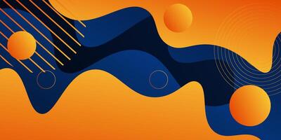 Abstract colorful blue and orange 3D wave background. Bright colored fluid pattern. Eps10 vector