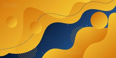 Abstract 3D background with realistic blue and orange wave pattern. Fluid background design. vector