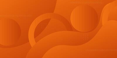 Orange geometric business banner design. Creative banner design with wave and circle shape as template. Simple design on horizontal banner. Eps10 vector