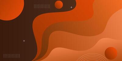 Abstract dark orange gradient 3D background. Simple wave shadow with circle pattern design. vector
