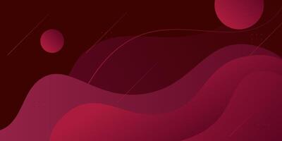 Modern colorful red geometric business banner design. Creative banner design with wave shape and line as template. Simple horizontal banner. Eps10 vector