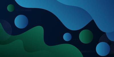 Abstract futuristic wave background with green and blue colors on background with circle pattern. Eps10 vector