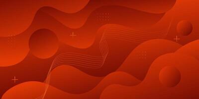 Minimal dynamic orange fluid textured background with 3D style wavy liquid color lines pattern. Eps10 vector