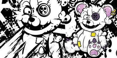 Abstract background with polar bear teddy object vector