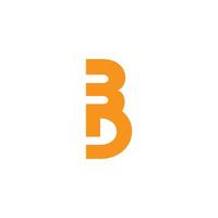 letter bd simple geometric simple linear logo vector