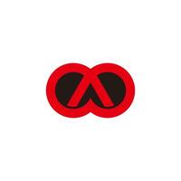 abstract night camp red fire triangle loop logo vector
